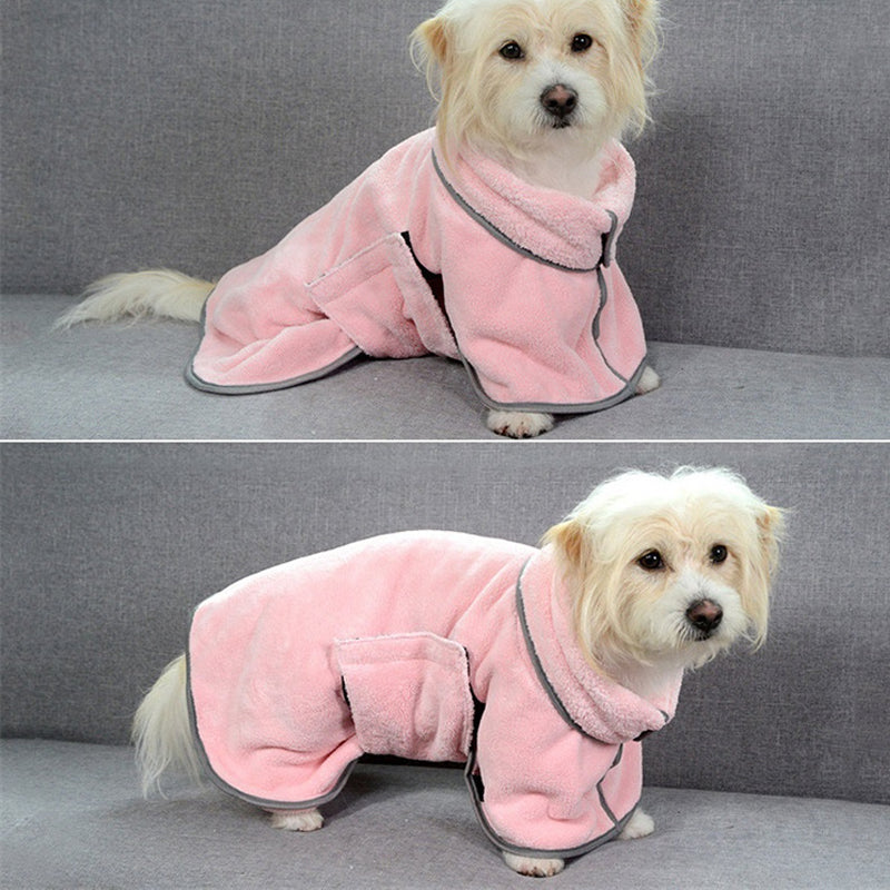 Quick-Dry Dog Bathrobe, Absorbent Microfiber Drying Coat