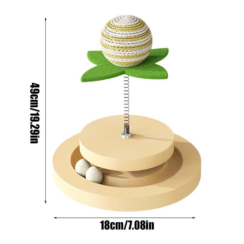 Pinermen Spring Sisal Ball Cat Toy with Ball Track