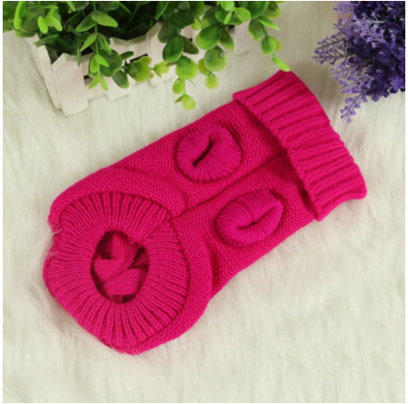 Cable Knit Dog Sweater, Turtleneck Pullover for Small Dogs