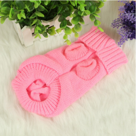 Cable Knit Dog Sweater, Turtleneck Pullover for Small Dogs