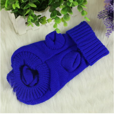 Cable Knit Dog Sweater, Turtleneck Pullover for Small Dogs