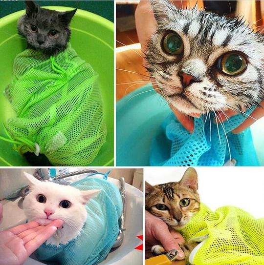 Cat Grooming Bag for Nail Trims, Baths and Ear Cleaning