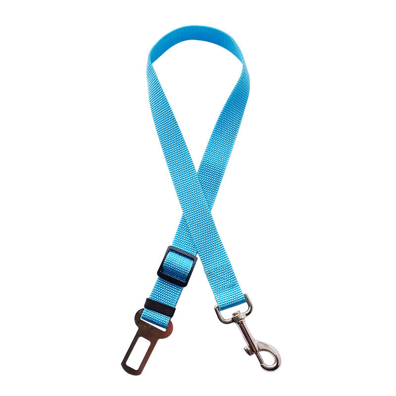 Sky blue dog car seat belt tether
