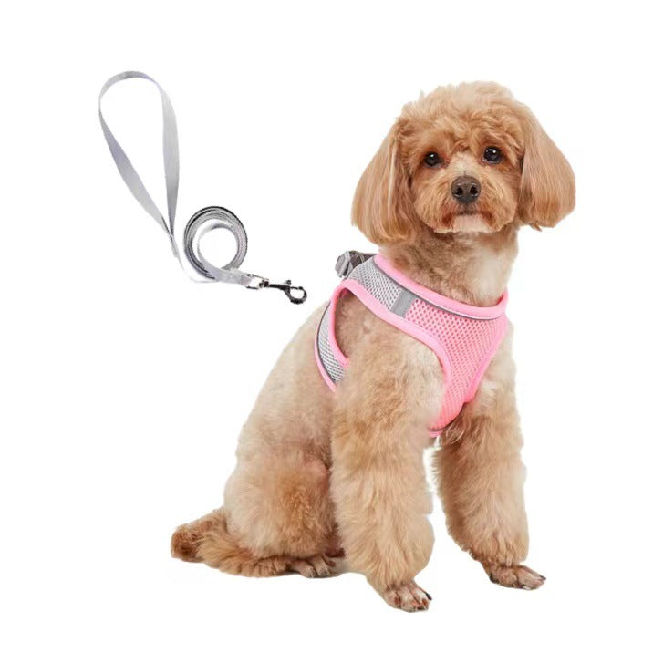Breathable Mesh Vest Harness and Leash Set for Small Dogs