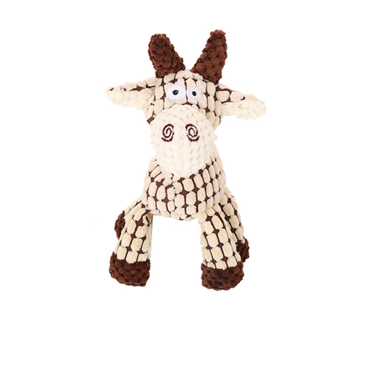Pinermen Corduroy Squeaky Plush Dog Toy, Donkey, Bunny, Mouse, Duck or Flamingo