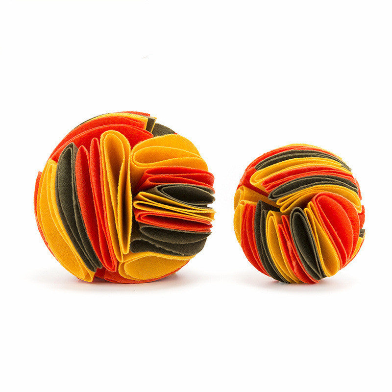Pinermen Felt Snuffle Ball for Dogs and Cats, Hide-the-Treat Toy