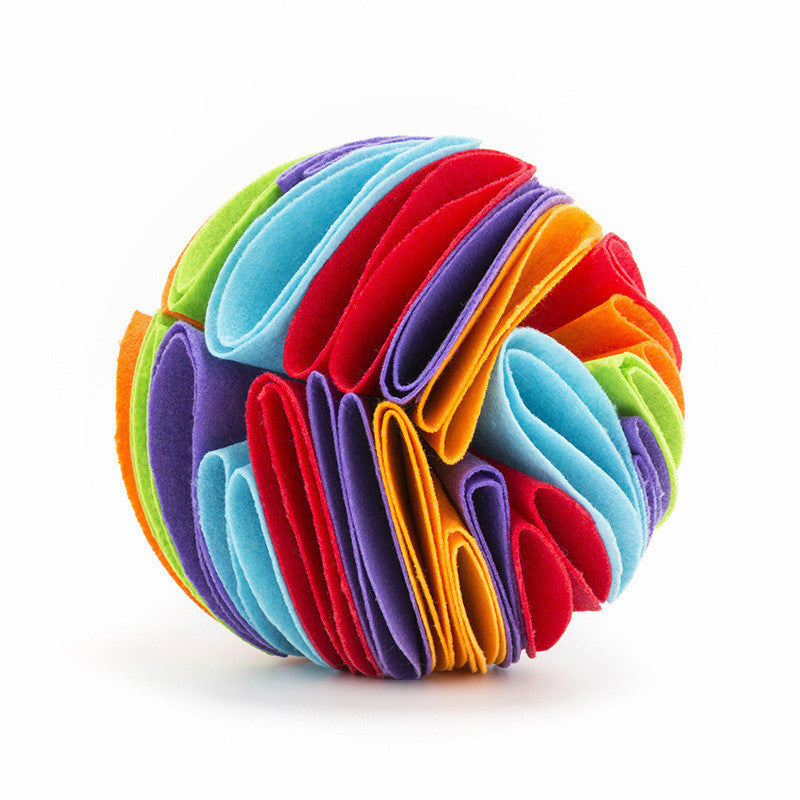 Pinermen Felt Snuffle Ball for Dogs and Cats, Hide-the-Treat Toy