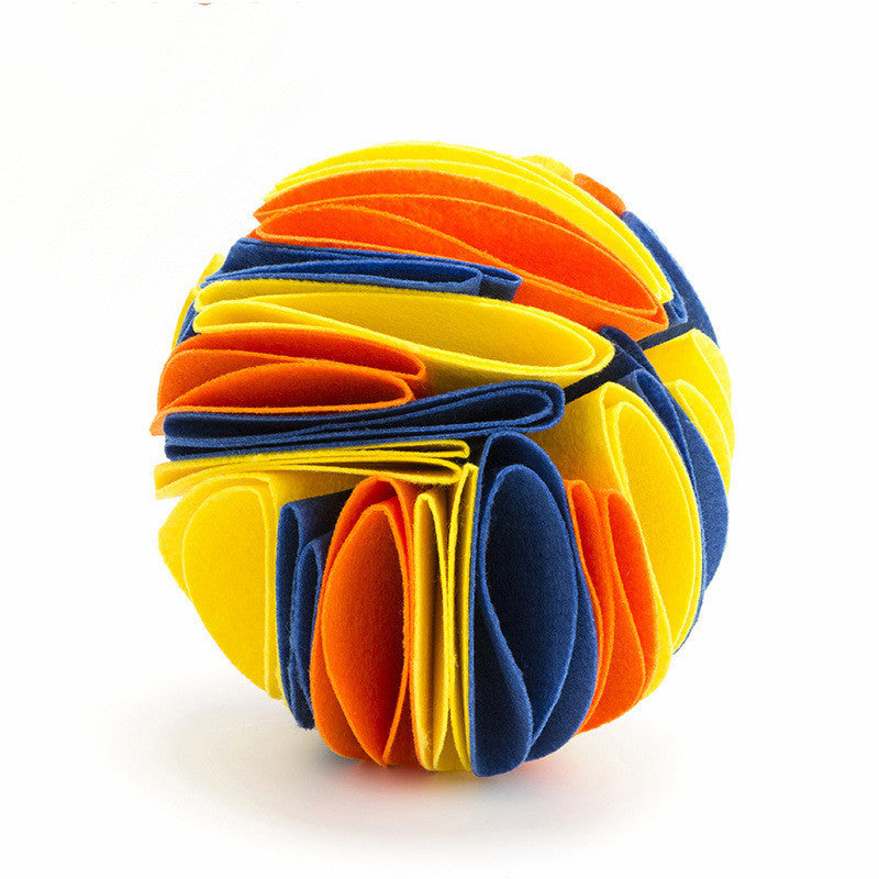 Pinermen Felt Snuffle Ball for Dogs and Cats, Hide-the-Treat Toy