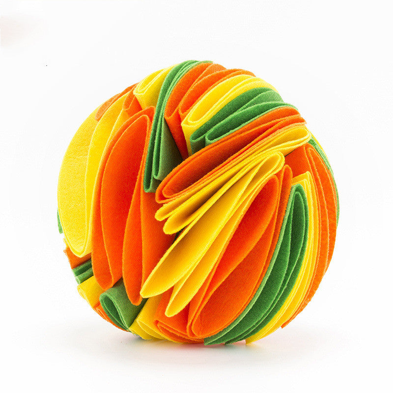 Pinermen Felt Snuffle Ball for Dogs and Cats, Hide-the-Treat Toy