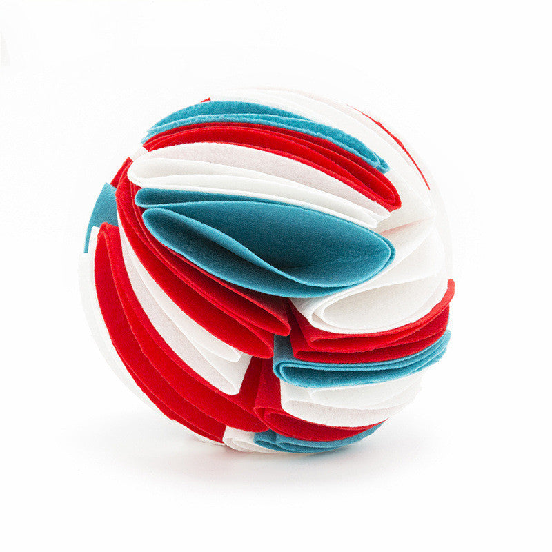 Pinermen Felt Snuffle Ball for Dogs and Cats, Hide-the-Treat Toy