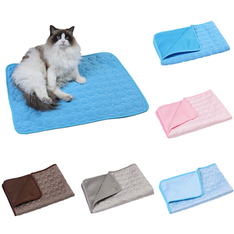 Cool-Touch Ice Silk Pet Mat for Dogs and Cats