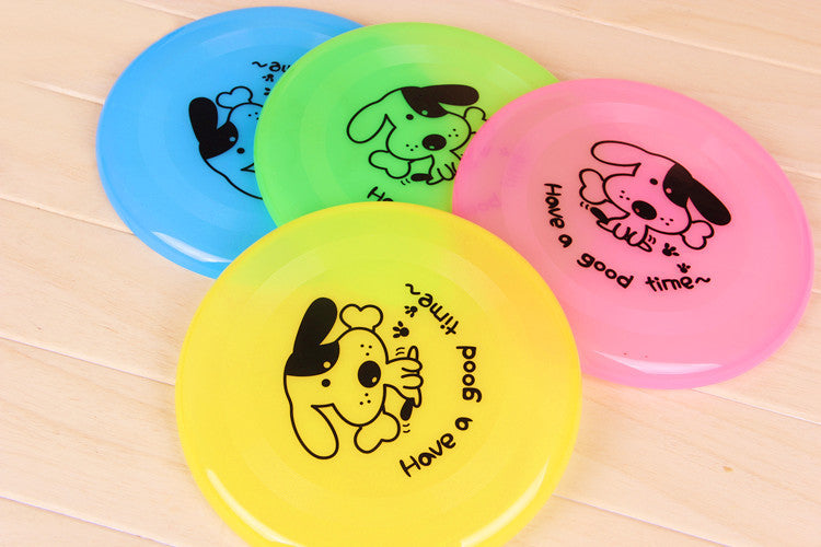 Blue, green, pink and yellow soft flying discs