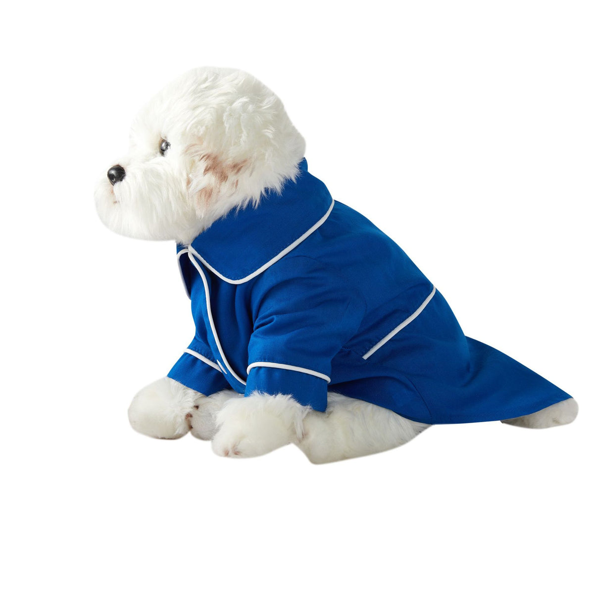 Classic Button-Up Dog Pajamas with Piping, Pet PJs for Small Dogs and Cats