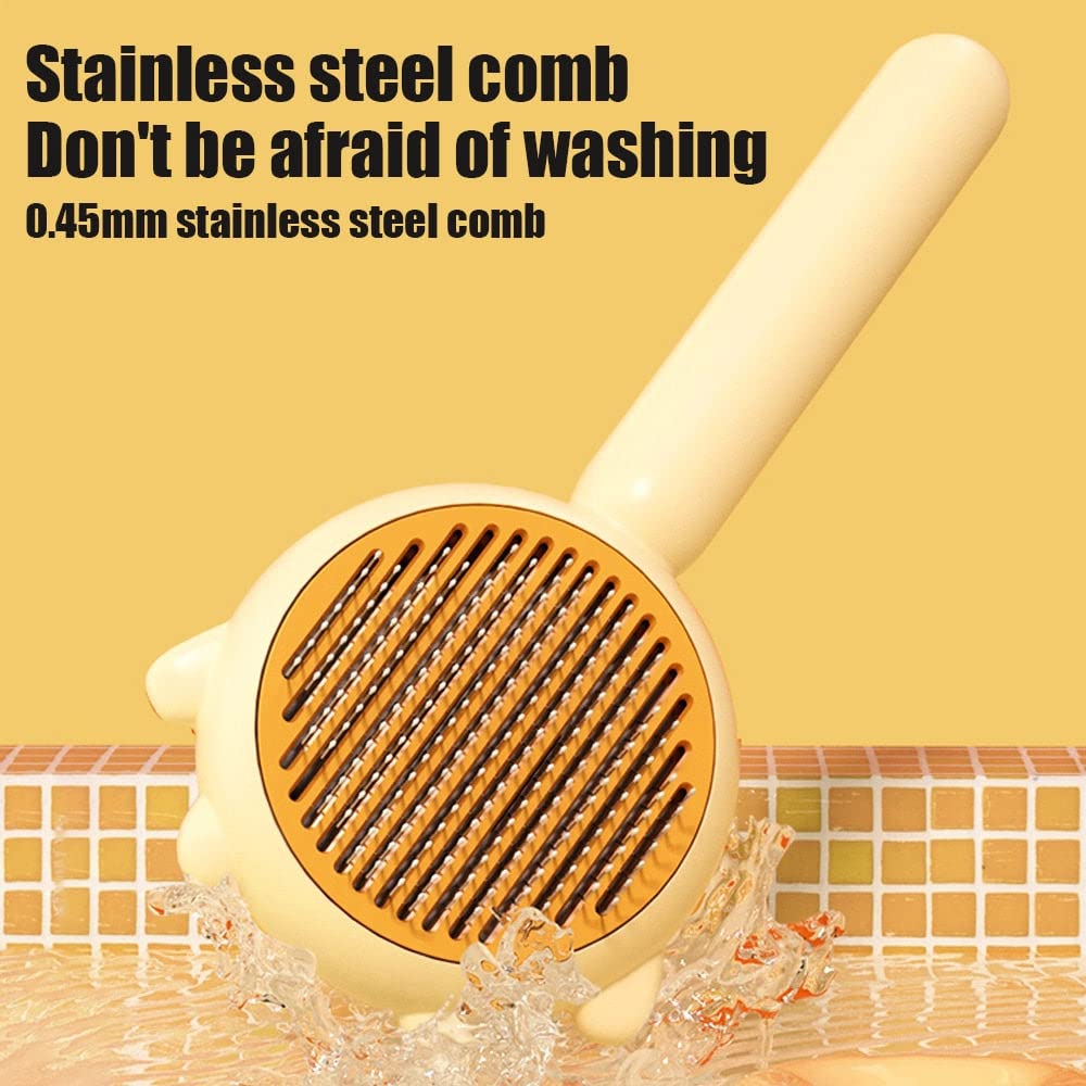 Stainless steel pins on the self-cleaning slicker brush