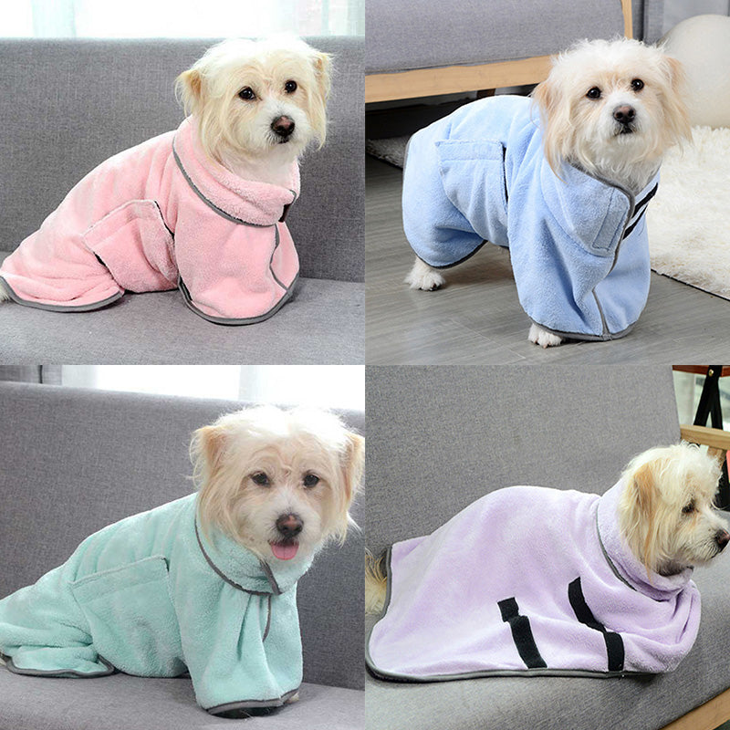 Quick-Dry Dog Bathrobe, Absorbent Microfiber Drying Coat