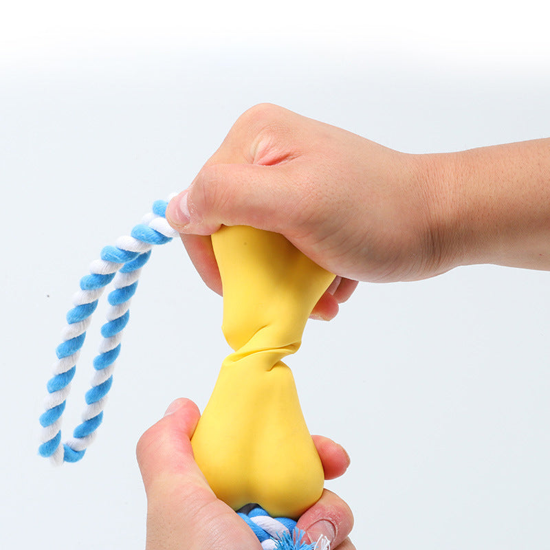Pinermen Treat Bone Rope Toy for Dogs, Fill-and-Chew Tug Toy