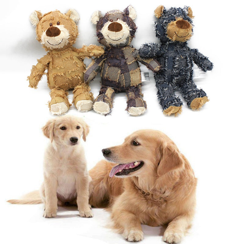 Pinermen Squeaky Plush Bear Dog Toys, Set of 3