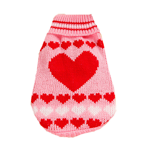 Christmas Knit Turtleneck Sweater for Small Dogs and Cats, Reindeer, Snowflake and Hearts