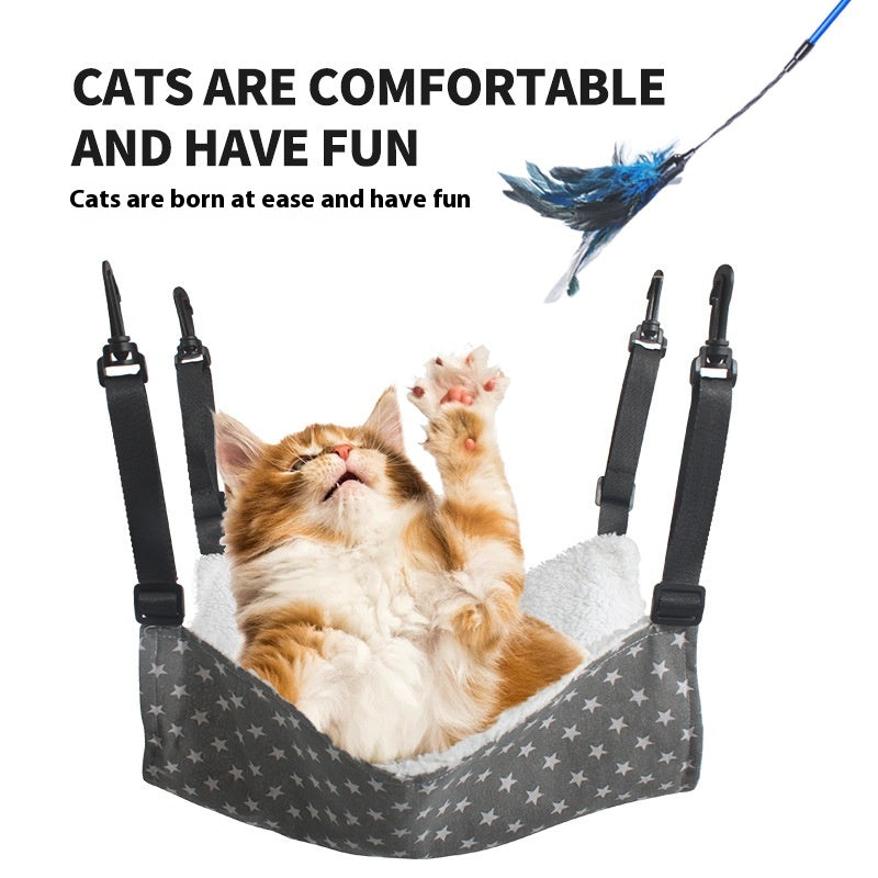 Plush Cat Cage Hammock, Hanging Bed for Crates and Cages