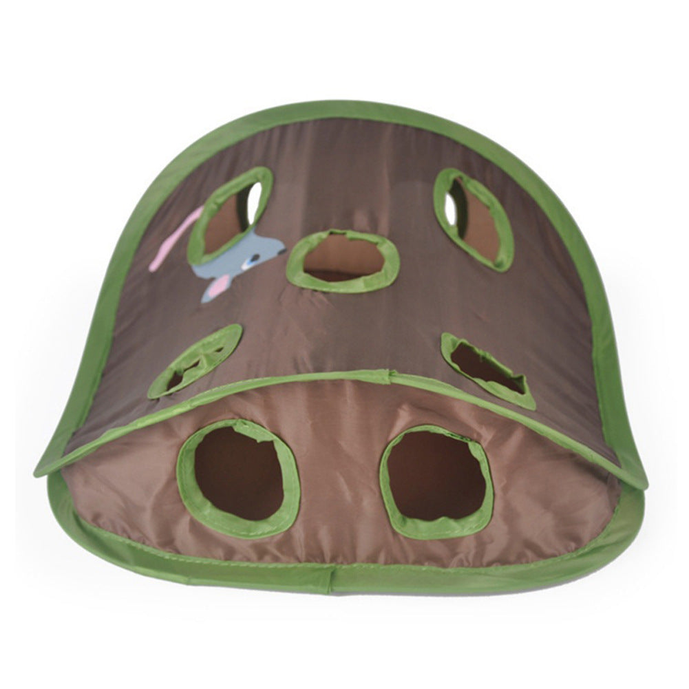 Pinermen Hide and Seek Cat Toy, 9-Hole Mouse Hunt Play Tent