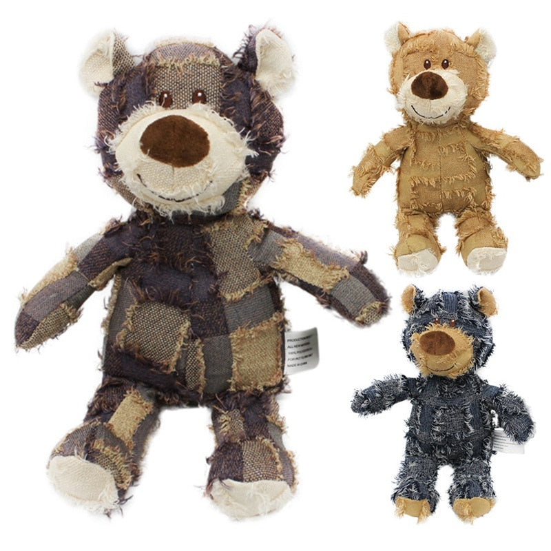 Pinermen Squeaky Plush Bear Dog Toys, Set of 3