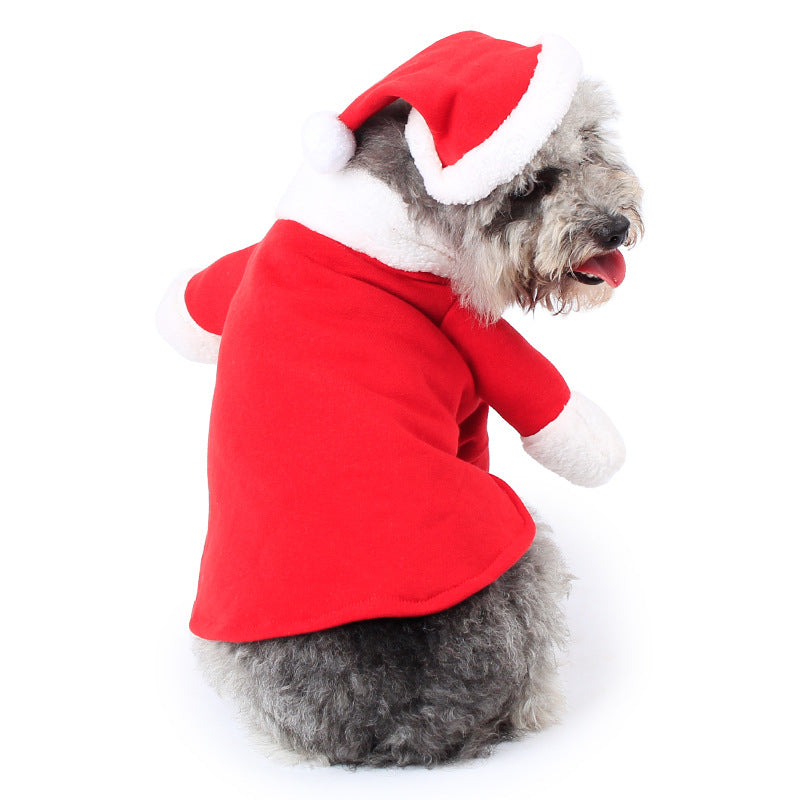 Santa Claus Dog Costume with Arms and Hat, Christmas Outfit for Small Dogs and Cats