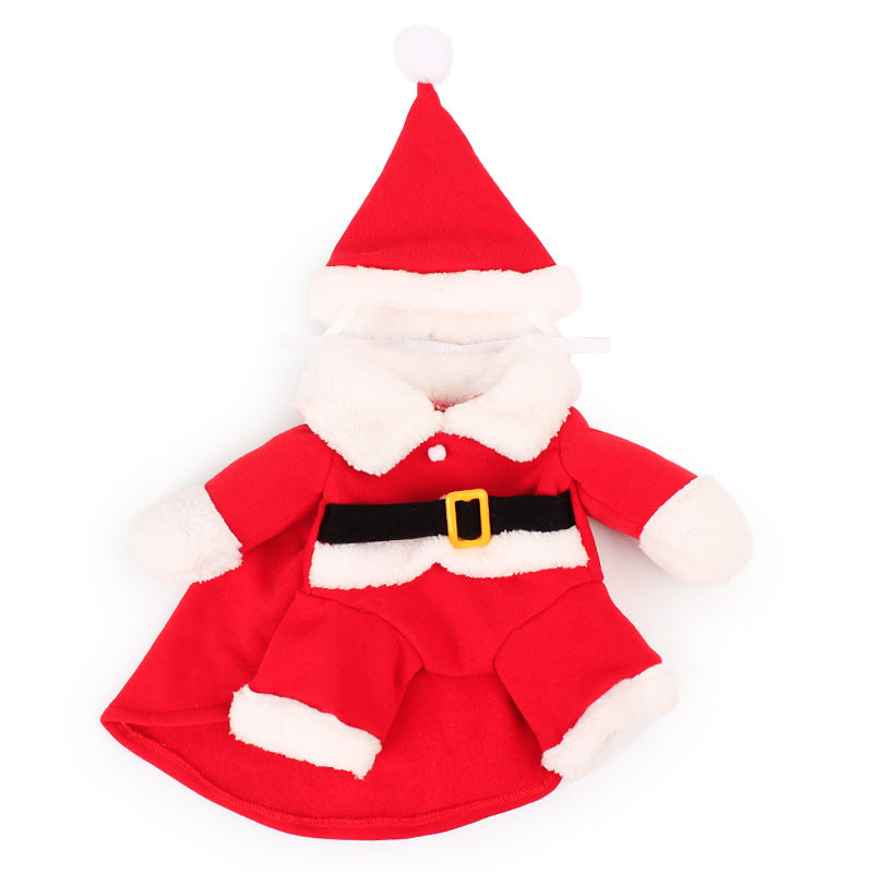 Santa Claus Dog Costume with Arms and Hat, Christmas Outfit for Small Dogs and Cats