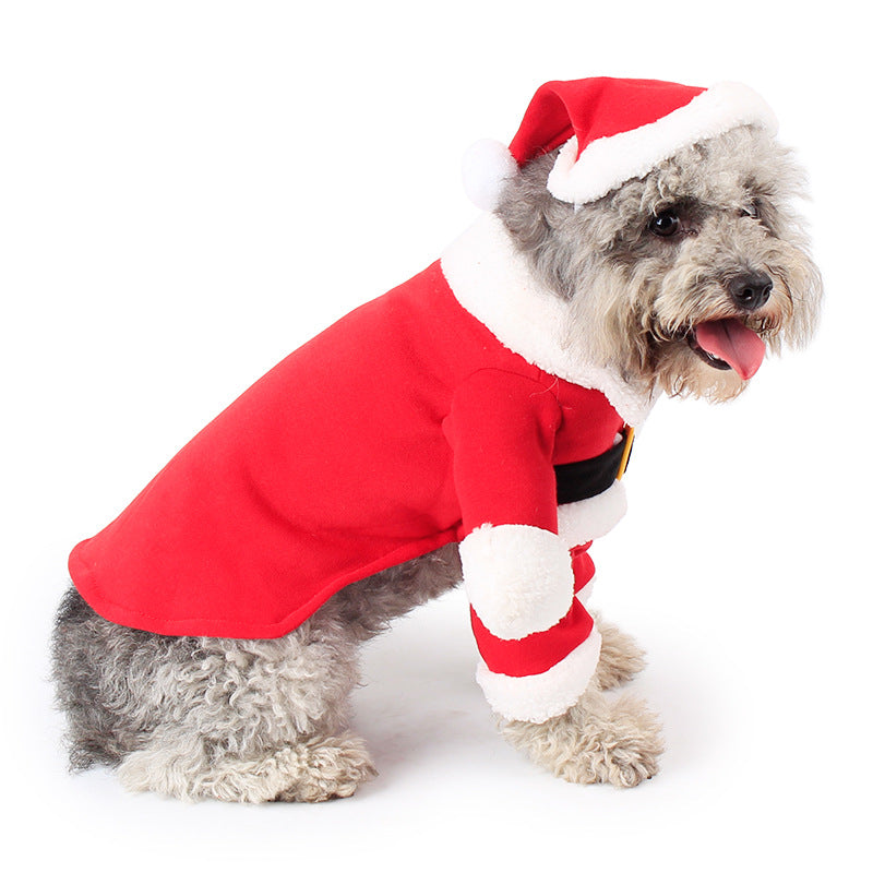 Santa Claus Dog Costume with Arms and Hat, Christmas Outfit for Small Dogs and Cats