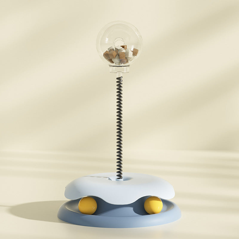 Pinermen 2-in-1 Cat Treat Spring Toy with Ball Track