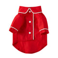 Classic Button-Up Dog Pajamas with Piping, Pet PJs for Small Dogs and Cats