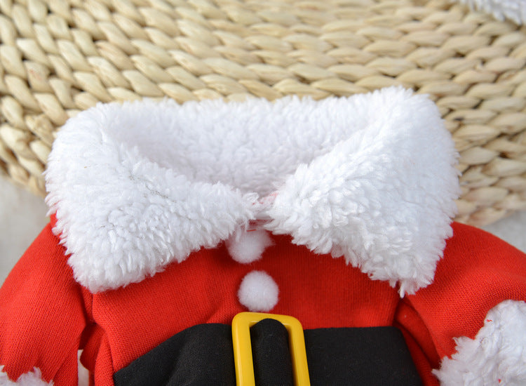 Santa Claus Dog Costume with Arms and Hat, Christmas Outfit for Small Dogs and Cats