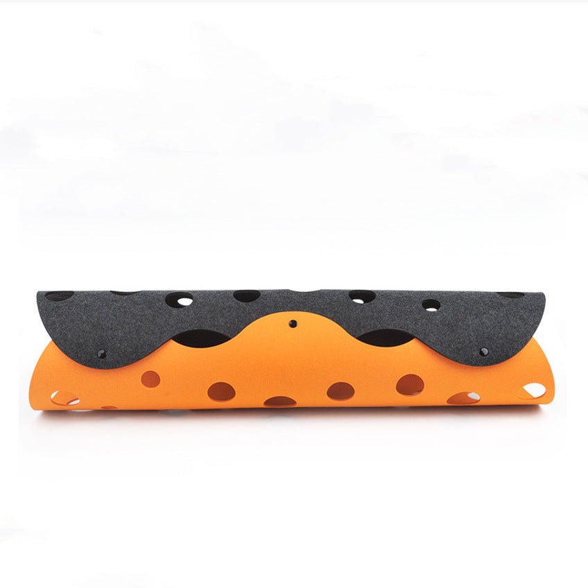 Charcoal and orange felt cat tunnel