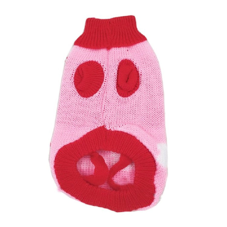 Christmas Knit Turtleneck Sweater for Small Dogs and Cats, Reindeer, Snowflake and Hearts