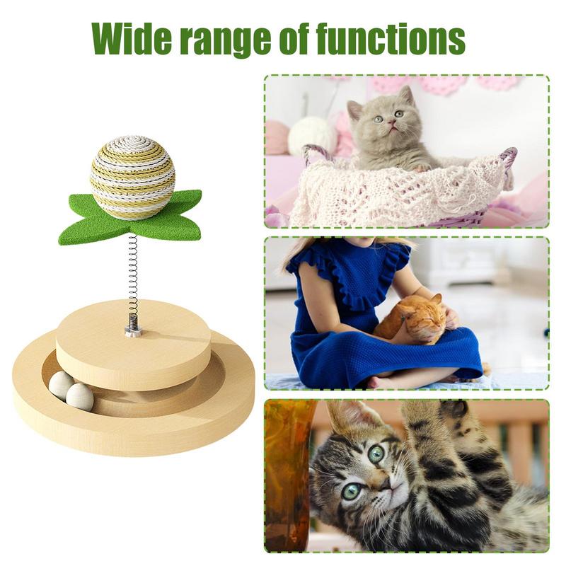 Pinermen Spring Sisal Ball Cat Toy with Ball Track