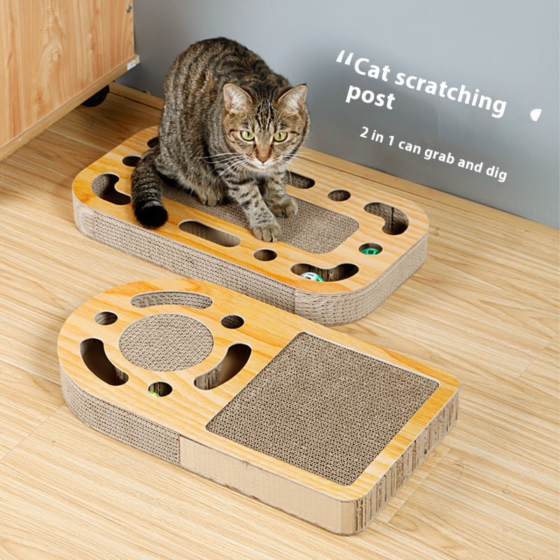 Pinermen Cardboard Cat Scratcher with Ball Track