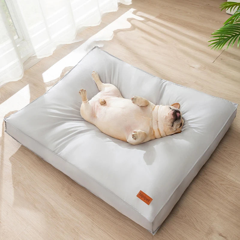 Thick Cushion Dog Bed with Removable Cover, Crate and Floor Pad