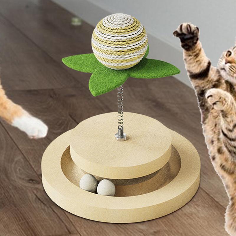 Pinermen Spring Sisal Ball Cat Toy with Ball Track