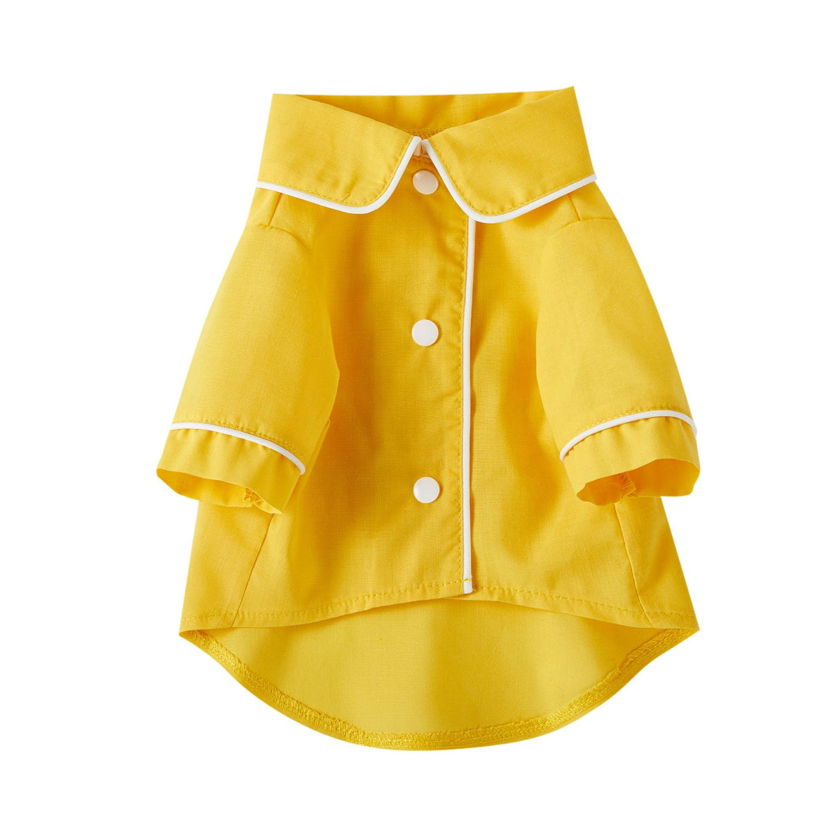 Classic Button-Up Dog Pajamas with Piping, Pet PJs for Small Dogs and Cats