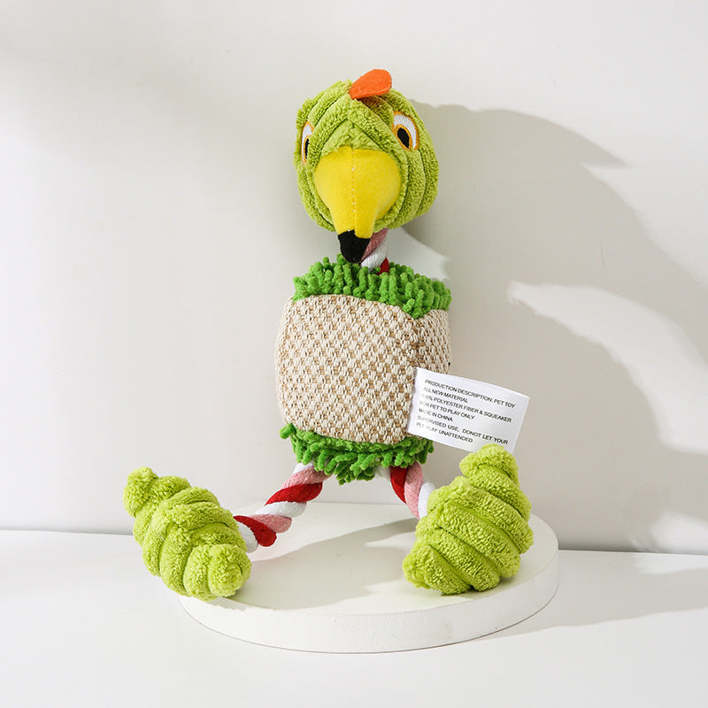 Pinermen Corduroy Squeaky Plush Dog Toy, Donkey, Bunny, Mouse, Duck or Flamingo