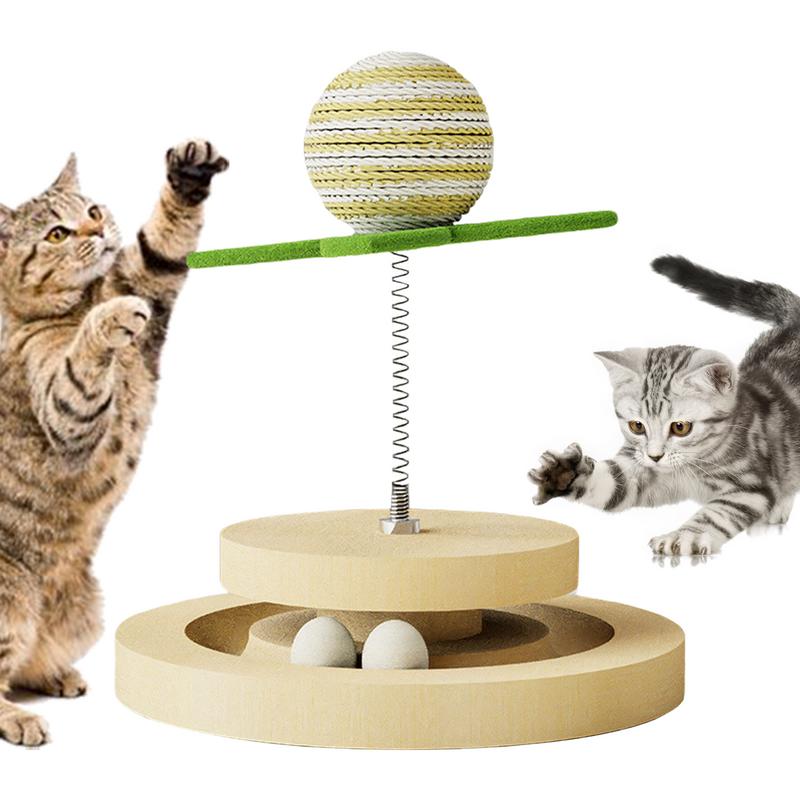 Pinermen Spring Sisal Ball Cat Toy with Ball Track