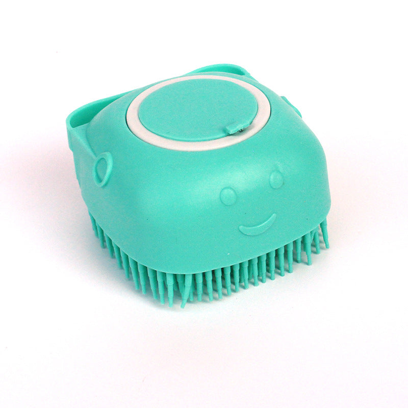 Green silicone bath brush