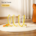 Yellow spring cat tunnel with mouse