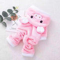 Pink Pig Fleece Onesie for Small Dogs and Cats, Warm Hooded Pet Pajamas