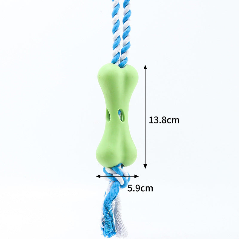 Pinermen Treat Bone Rope Toy for Dogs, Fill-and-Chew Tug Toy