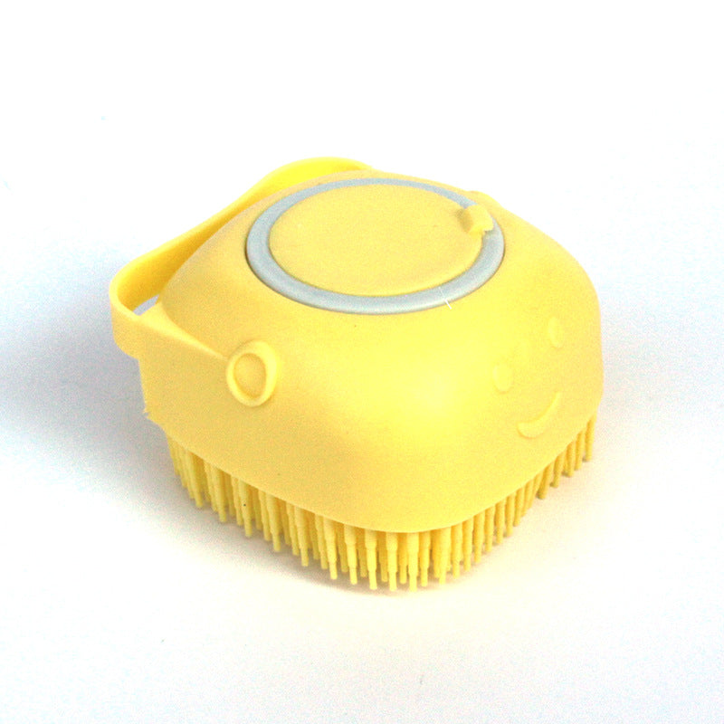 Yellow silicone bath brush