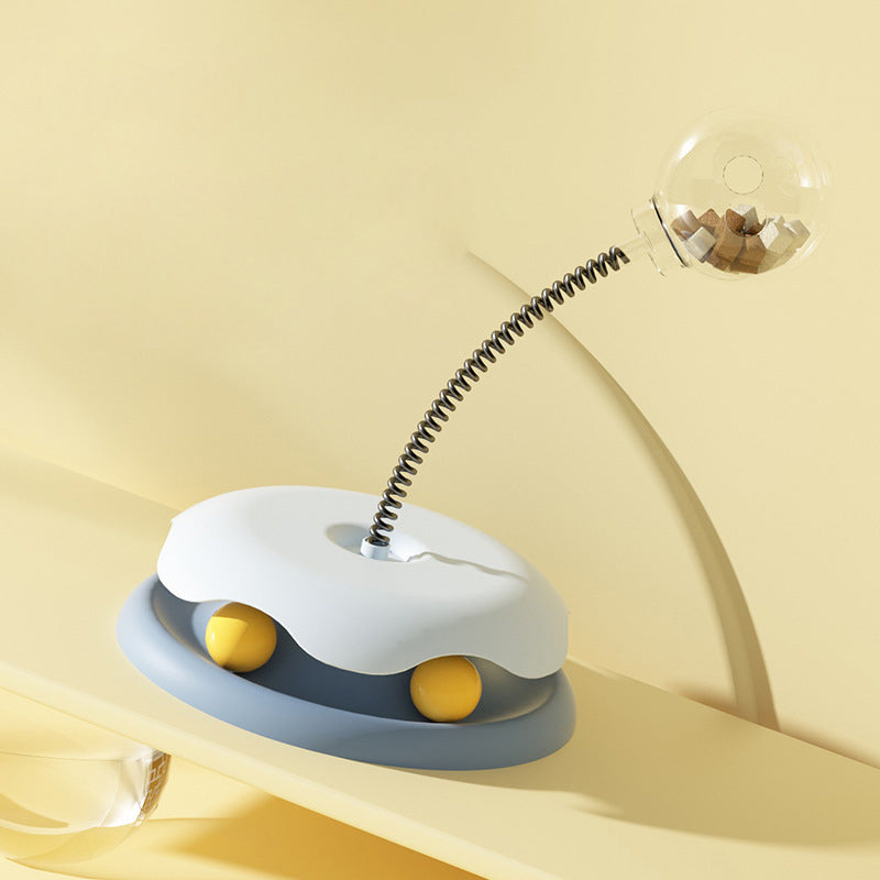 Pinermen 2-in-1 Cat Treat Spring Toy with Ball Track