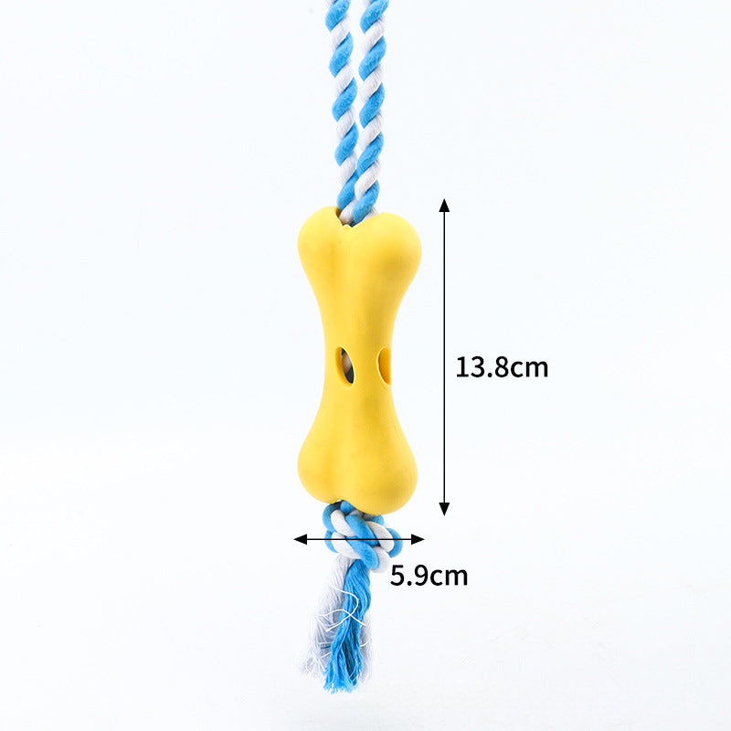 Pinermen Treat Bone Rope Toy for Dogs, Fill-and-Chew Tug Toy