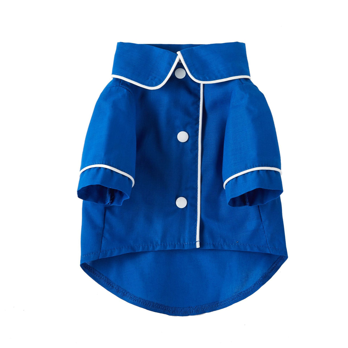 Classic Button-Up Dog Pajamas with Piping, Pet PJs for Small Dogs and Cats