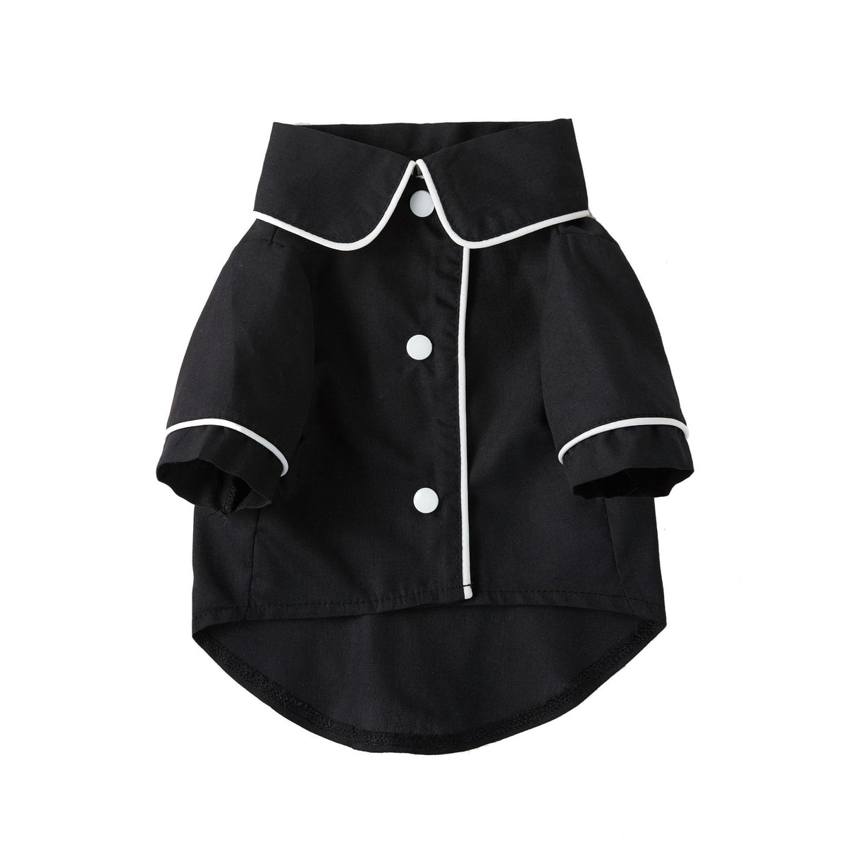 Classic Button-Up Dog Pajamas with Piping, Pet PJs for Small Dogs and Cats