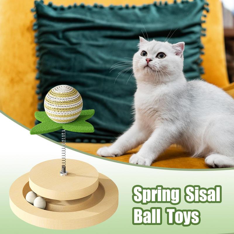 Pinermen Spring Sisal Ball Cat Toy with Ball Track